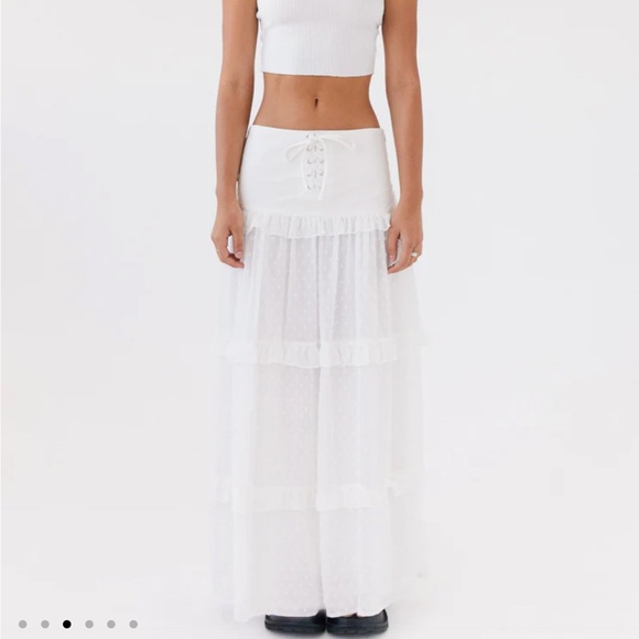 Peppermayo Dresses & Skirts - Peppermayo White Tiered Maxi Skirt